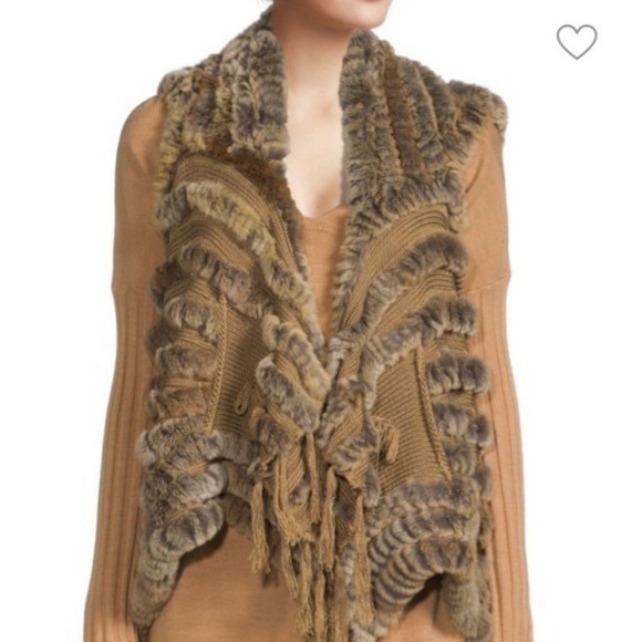 Belle Fare rabbit fur sweater vest - Picture 1 of 7